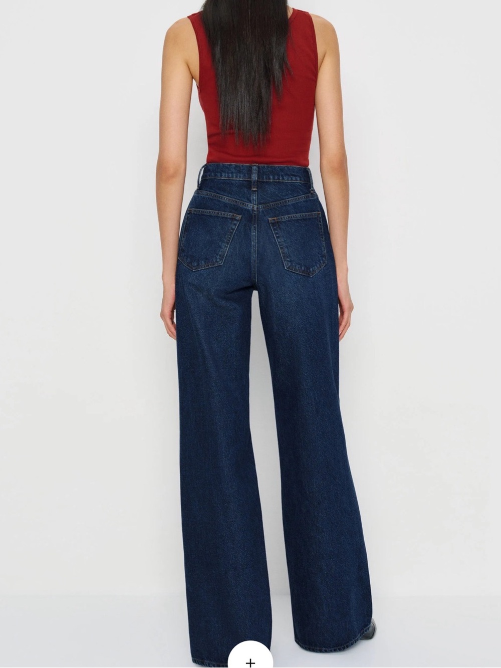 Reformation Cary High Rise Slouchy Wide-Leg Jeans in Dark Blue